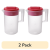 (2 pack)Simply Pour Clear/Red Pitcher Plastic 1 gal