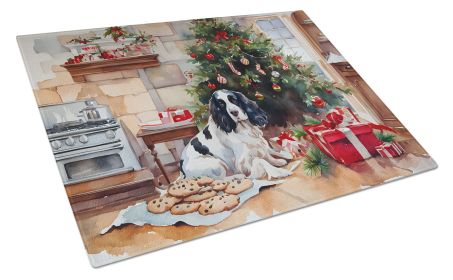 NEW English Springer Spaniel Christmas Cookies Glass Cutting Board Decorative Tempered Glass Kitchen Cutting and Serving Board Large Size Chopping Boa