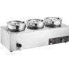 VEVOR Electric Soup Warmer, Three 7.4QT Stainless Steel Round Pot 86~185Â°F Adjustable Temp