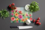 NEW Roses in Watercolor Glass Cutting Board Decorative Tempered Glass Kitchen Cutting and Serving Board Large Size Chopping Board