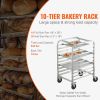 VEVOR Bun Pan Rack, 10-Tier Commercial Bakery Racks with Brake Wheels, Aluminum Racking Trolley Storage for Half & Full Sheet