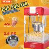 VEVOR Popcorn Popper Machine Tabletop Popcorn Maker 300W 2.5 Oz Red