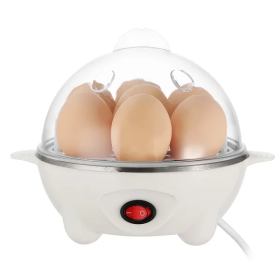 Electric Egg Cooker 7-Capacity BPA-Free Hard-Boiled Egg Maker W Auto-Off Measuring Cup (Color: White)