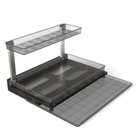 1Pc 2Tier Pull Out Under Sink Organizer Cabinet Organizer With Sliding Drawer Tray L Shaped Slide Out Storage Shelves For Bathroom Kitchen Cabine (Option: 1Pc)