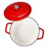 Enameled Cast Iron Dutch Oven, 6 Quart Pot with Lid and Dual Handles, Heavy-Duty Durable Cookware Pan, Oven Induction Compatible up to 500Â°F