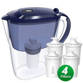 SimPure Water Filter Pitcher BPA-Free, Reduce TDS 10 Cup 3.5L 1 Pitcher 4 Filter (Option: W13588704)